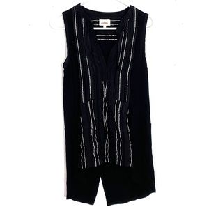 Anthropologie Deletta Shimmered Eve Tunic Black M